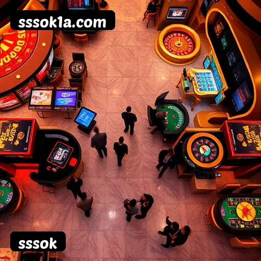 Plataforma sssok mostrando interface moderna, jogos certificados e recursos de segurança licenciados
